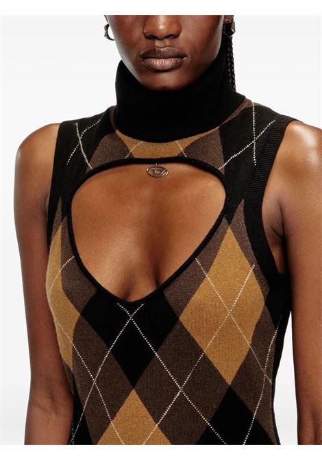 m-romko- dress woman black and brown DIESEL | A19695 0JLBB9XX